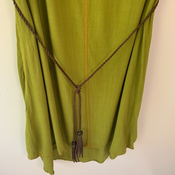 Sleeveless Glam and Fame Olive Green Tasle Dress - Picture 4 of 4